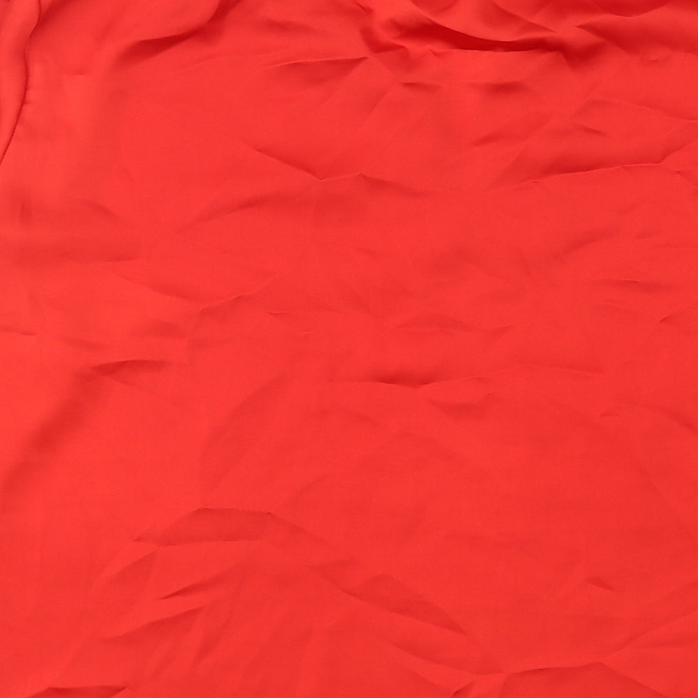 Womens UK Size S Mango Red Basic Blouse