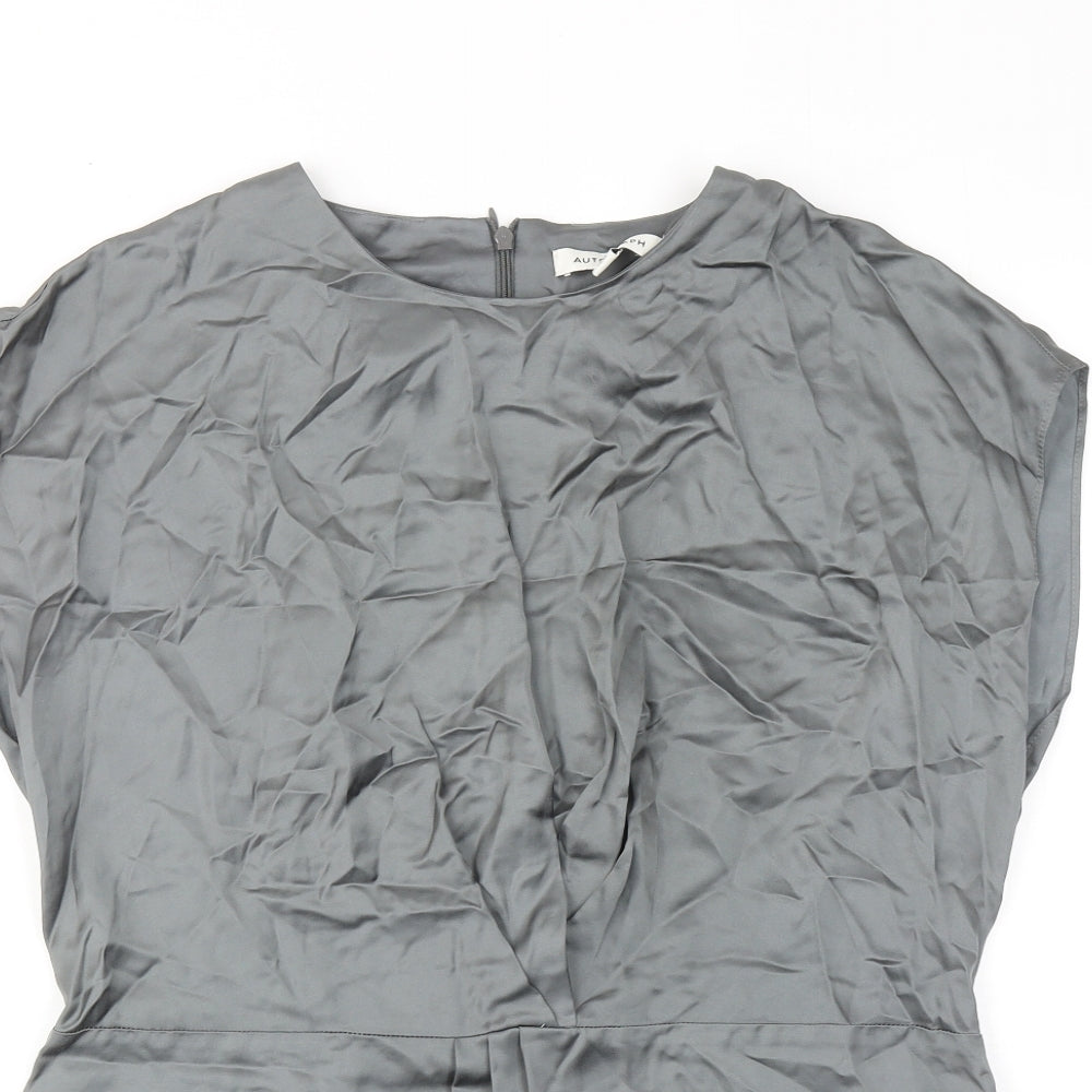 Autograph Womens Grey Viscose Basic Blouse Size 6 Round Neck