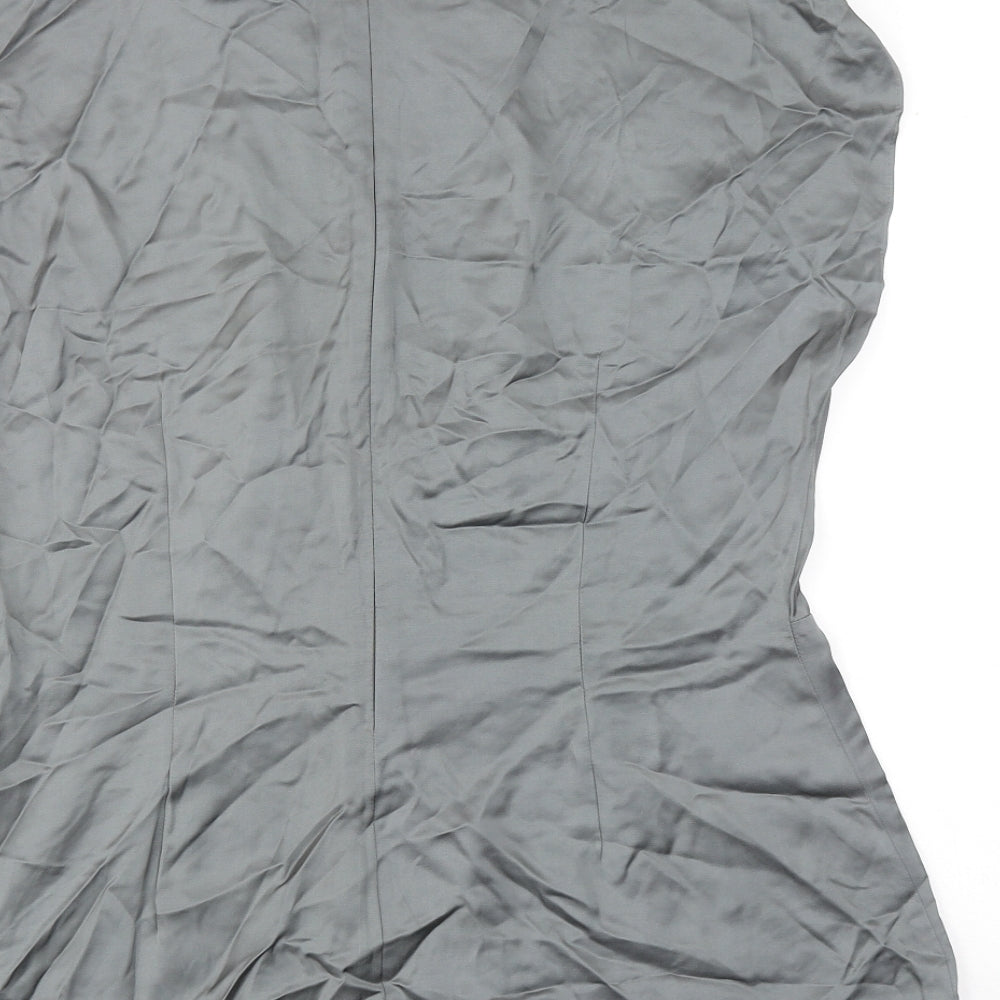 Autograph Womens Grey Viscose Basic Blouse Size 6 Round Neck