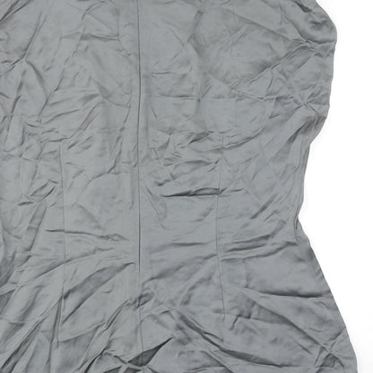 Autograph Womens Grey Viscose Basic Blouse Size 6 Round Neck