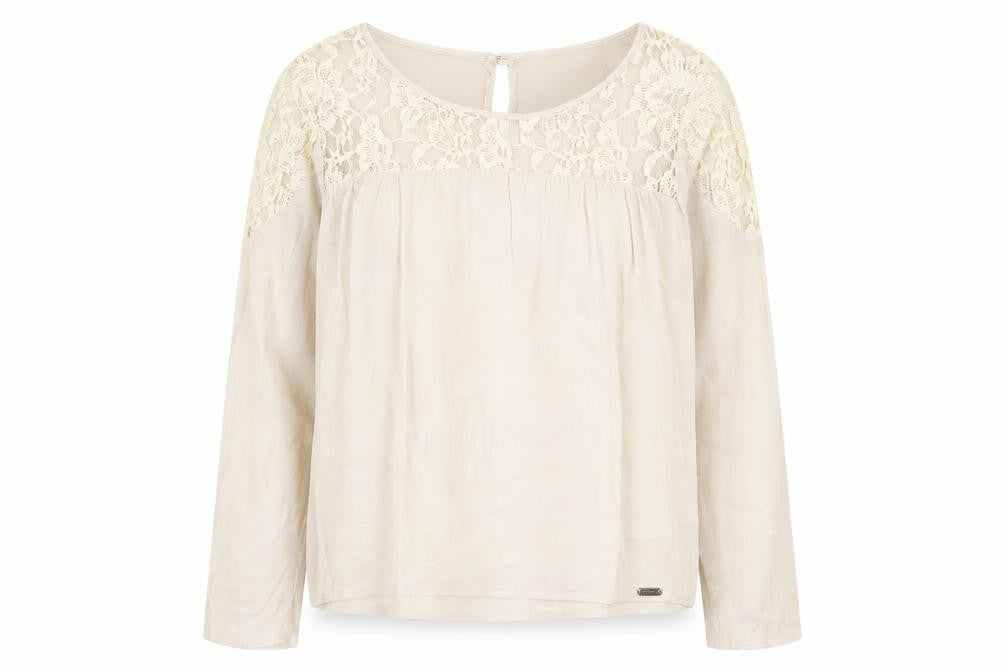 Womens UK Size 12 Numph Beige Basic Blouse