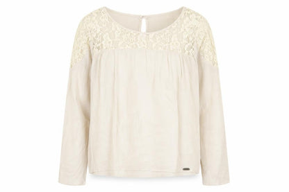 Womens UK Size 12 Numph Beige Basic Blouse