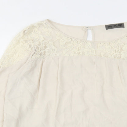 Womens UK Size 12 Numph Beige Basic Blouse