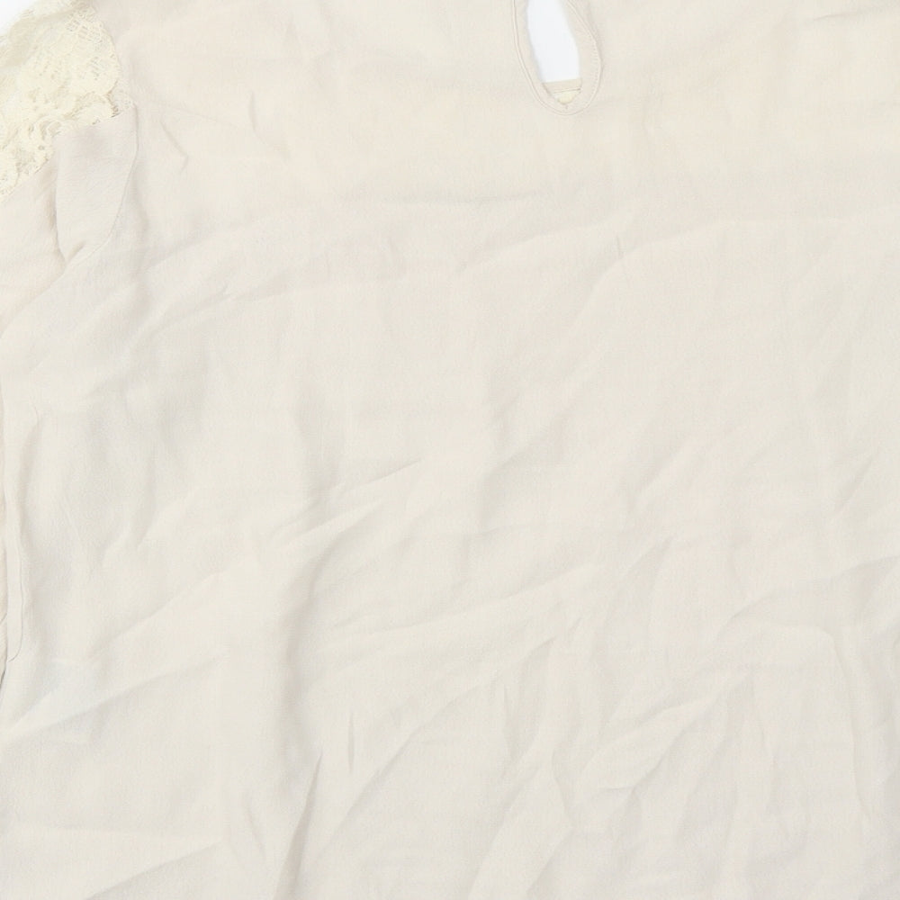 Womens UK Size 12 Numph Beige Basic Blouse
