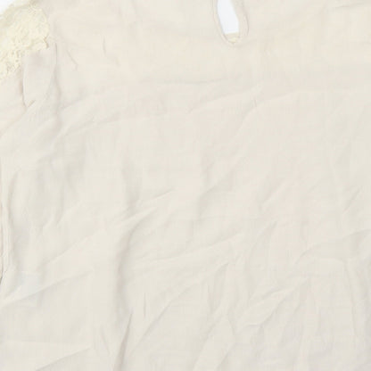 Womens UK Size 12 Numph Beige Basic Blouse