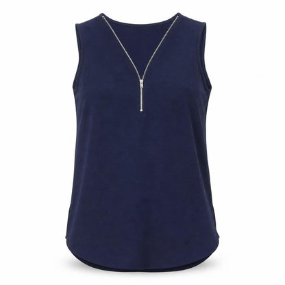 Classics Womens Blue Polyester Basic Blouse Size 12 V-Neck