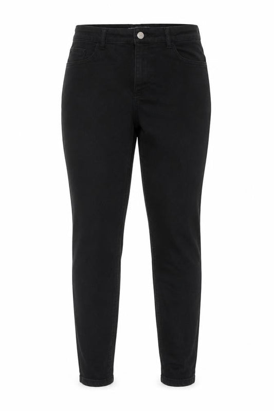 Front view of Dunnes women’s black cotton skinny jeans, size UK 10, regular zip