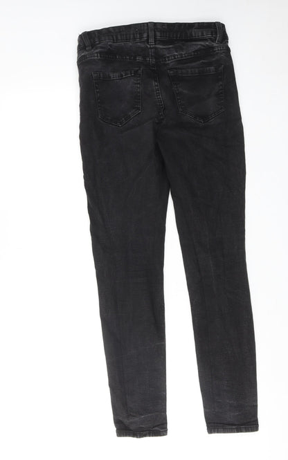 New Look Womens Black Cotton Skinny Jeans Size 10 Regular Zip