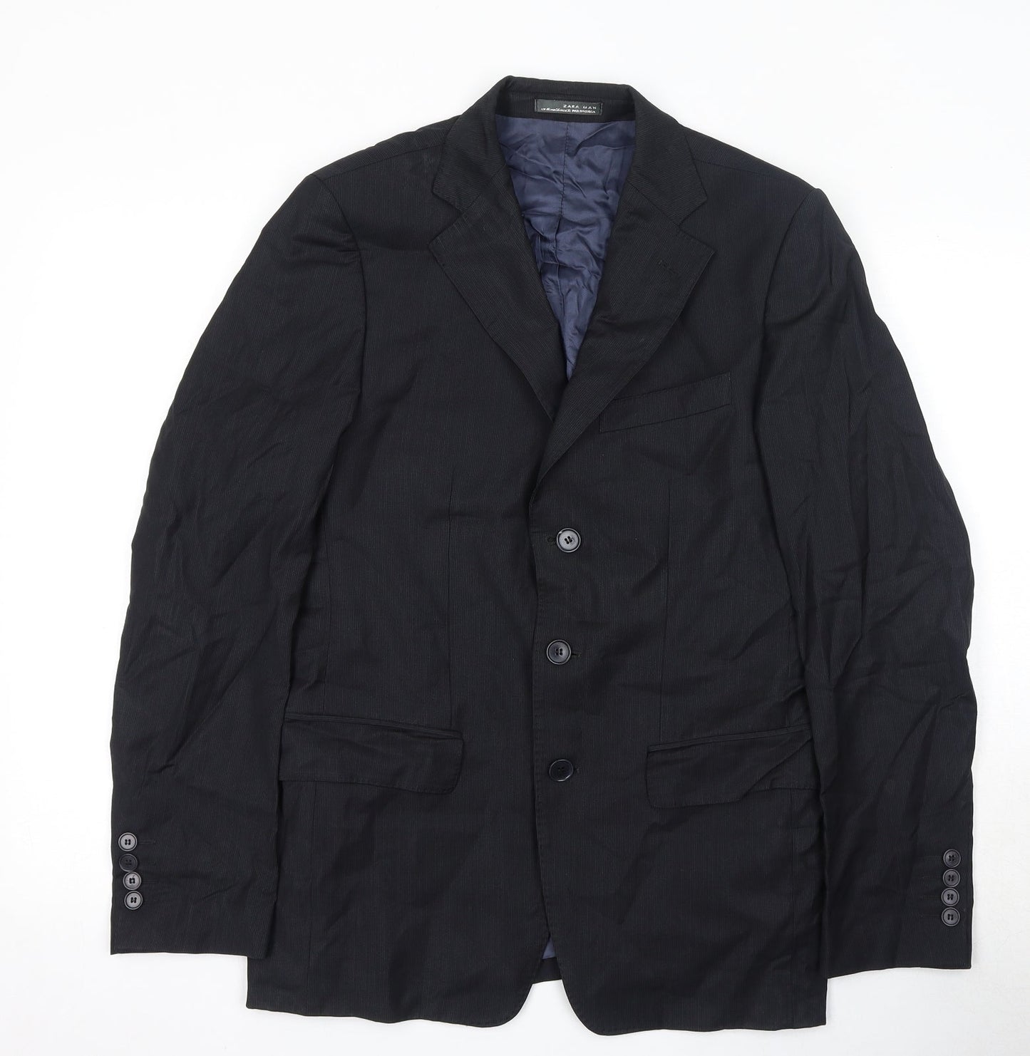 Mens UK Size S Zara Regular Black Suit Jacket