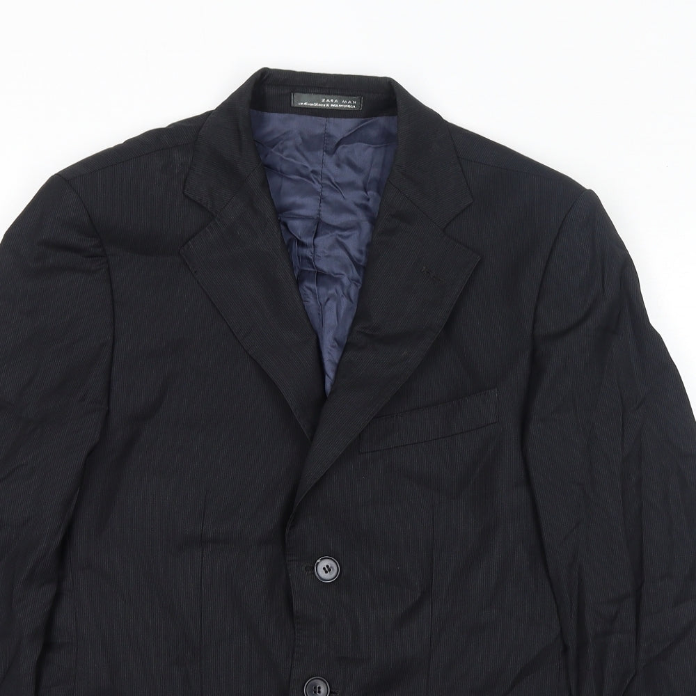 Mens UK Size S Zara Regular Black Suit Jacket