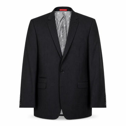 Skopes Mens Black Striped Polyester Jacket Suit Jacket Size 46 Regular - Shoulder Pads