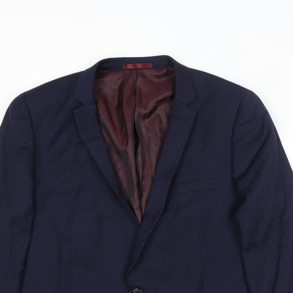 Mens UK Size 40 Topman Regular Blue Suit Jacket