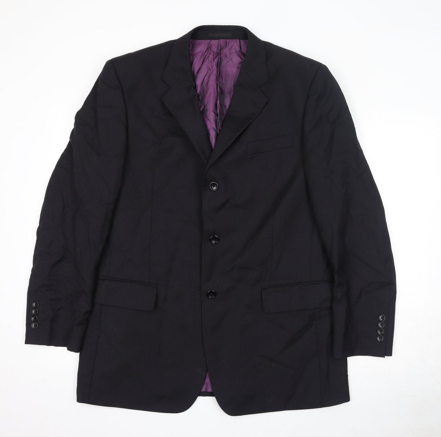 Mens UK Size 42 Racing Green Regular Black Suit Jacket