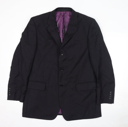 Mens UK Size 42 Racing Green Regular Black Suit Jacket