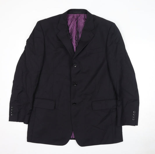 Mens UK Size 42 Racing Green Regular Black Suit Jacket