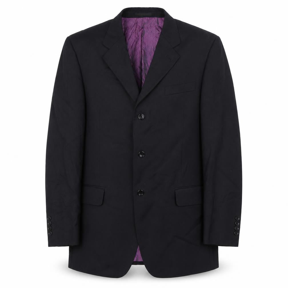 Mens UK Size 42 Racing Green Regular Black Suit Jacket