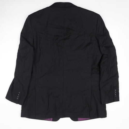 Mens UK Size 42 Racing Green Regular Black Suit Jacket