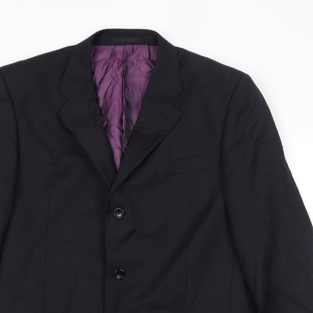 Mens UK Size 42 Racing Green Regular Black Suit Jacket