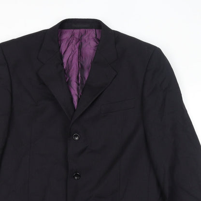 Mens UK Size 42 Racing Green Regular Black Suit Jacket