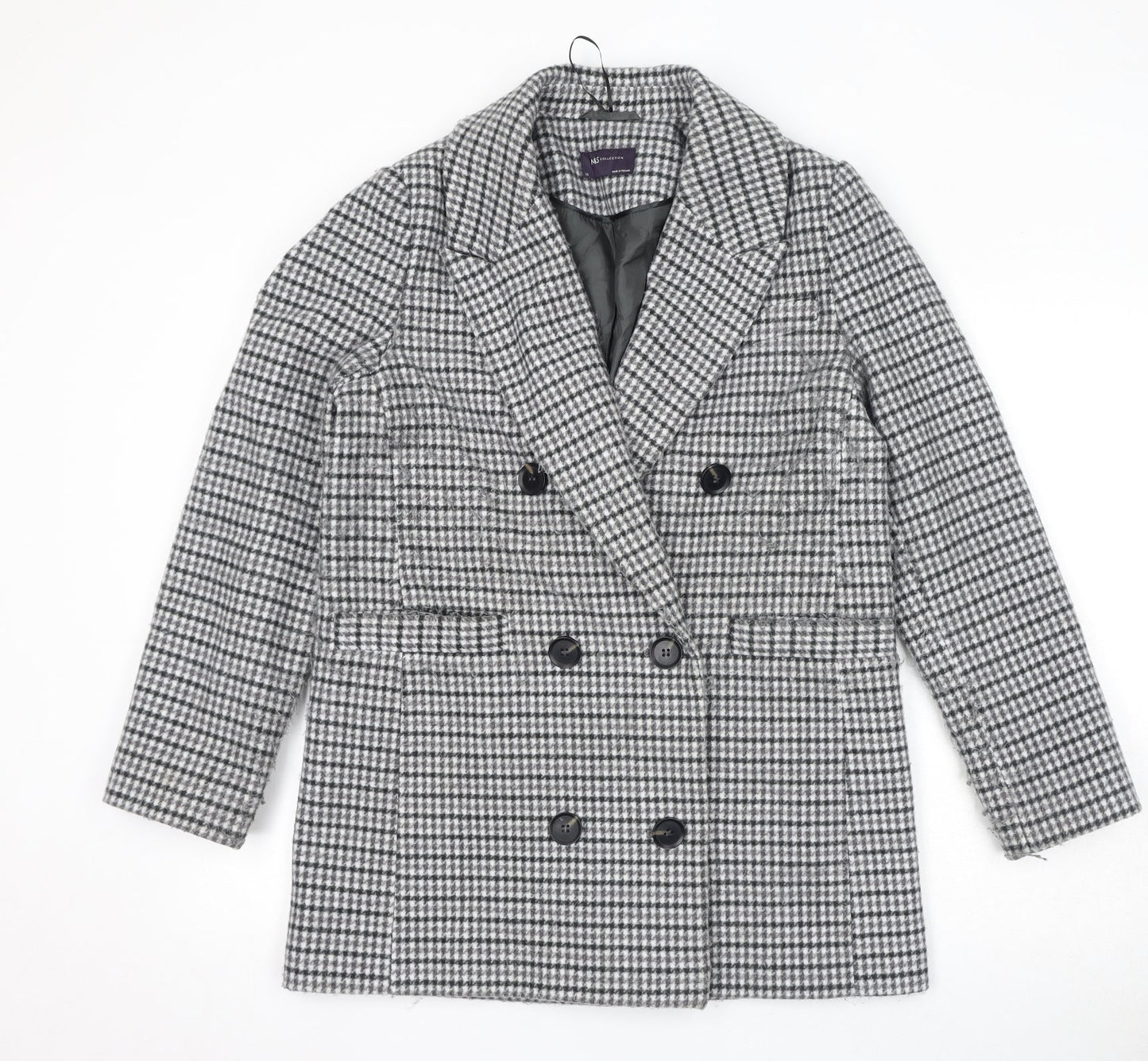 Womens UK Size 10 Marks and Spencer Grey Pea Coat