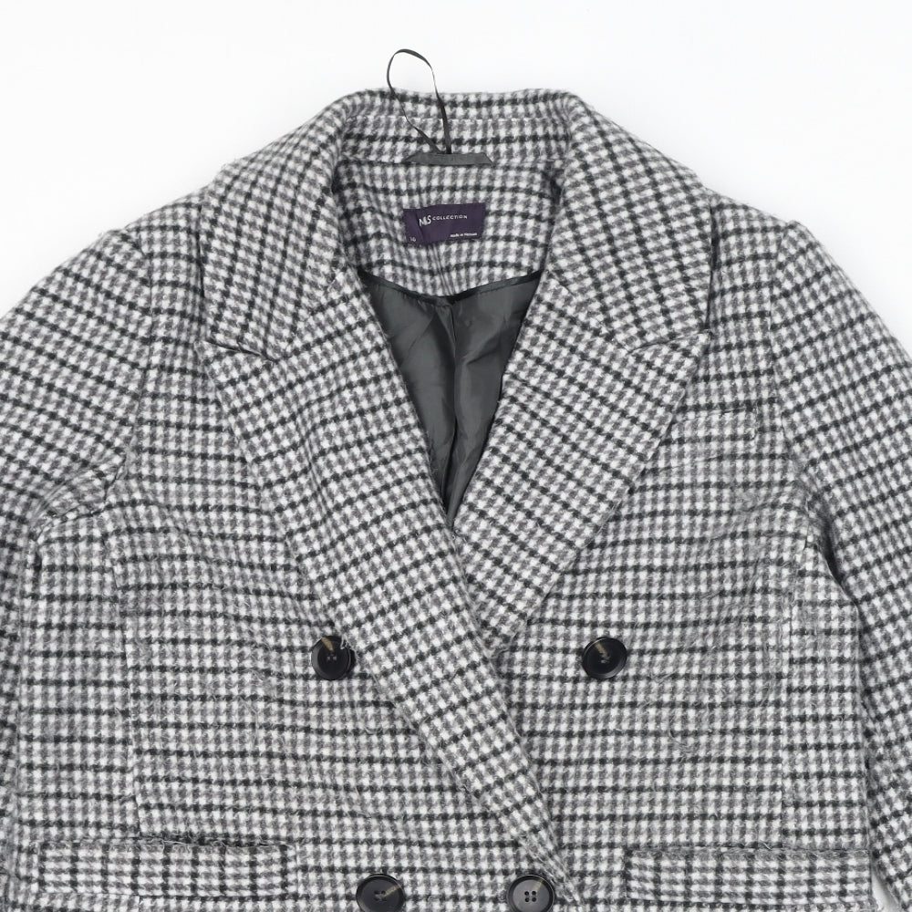 Womens UK Size 10 Marks and Spencer Grey Pea Coat