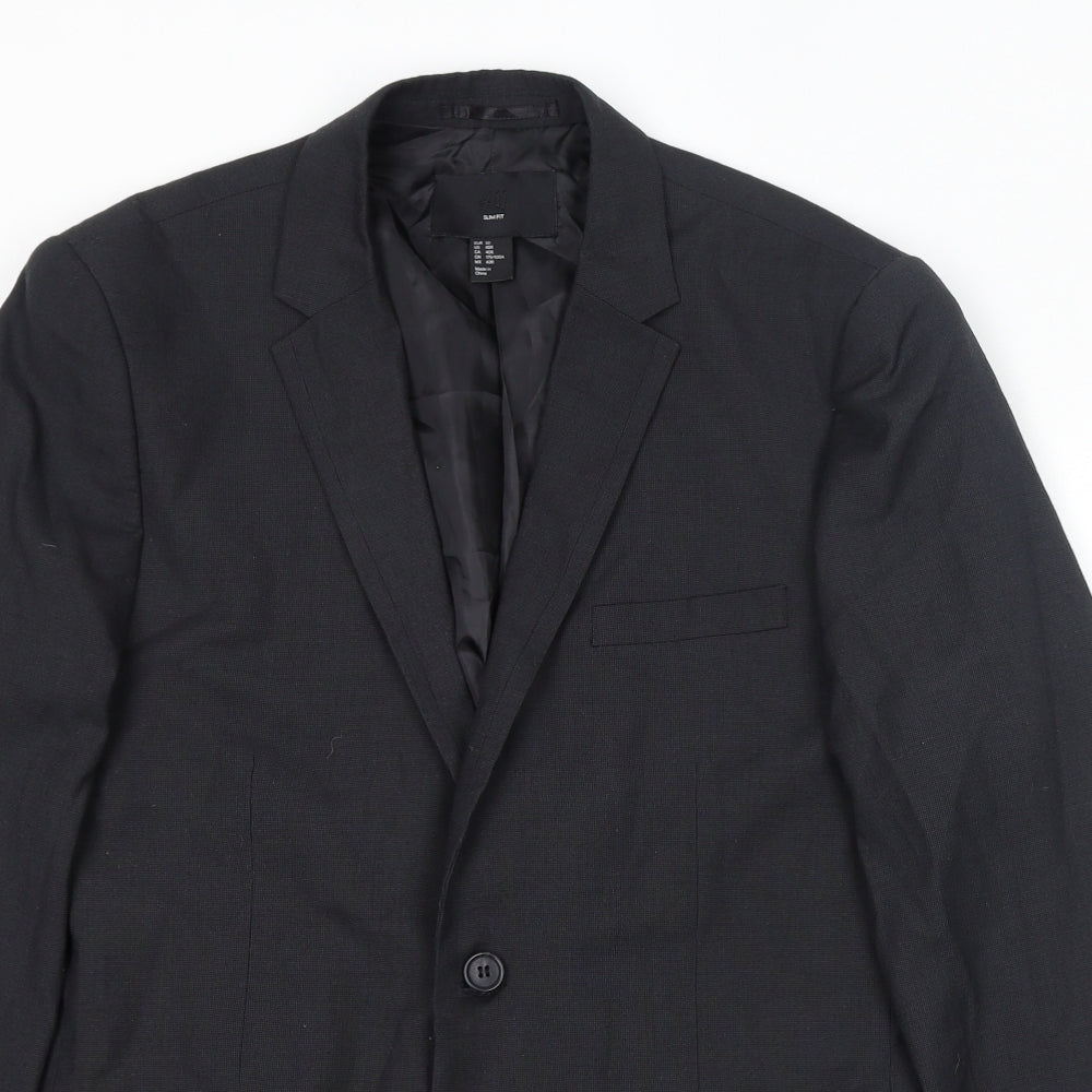 Mens UK Size 40 H&M Regular Black Suit Jacket
