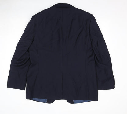 Marks and Spencer Mens Blue Wool Jacket Suit Jacket Size 44 Regular - Shoulder Pads