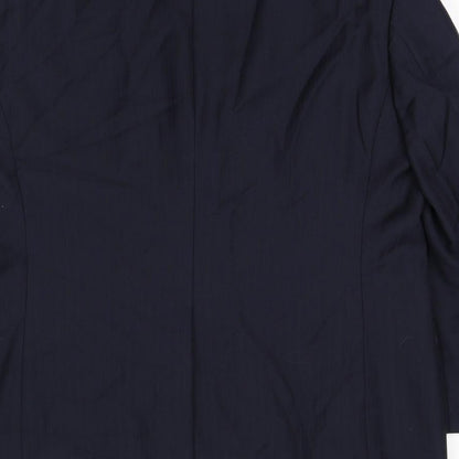 Marks and Spencer Mens Blue Wool Jacket Suit Jacket Size 44 Regular - Shoulder Pads