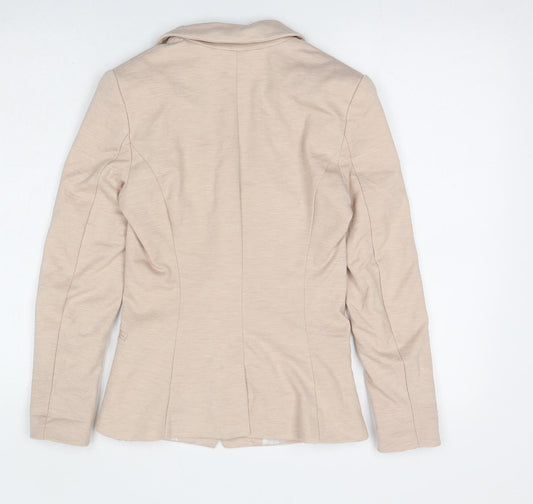 H&M Womens Beige Jacket Blazer Size 6 Button