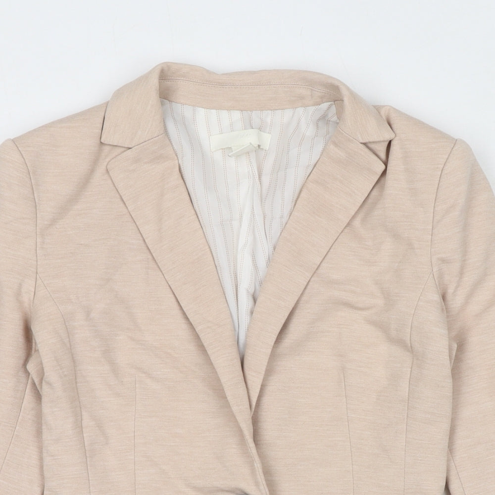 H&M Womens Beige Jacket Blazer Size 6 Button