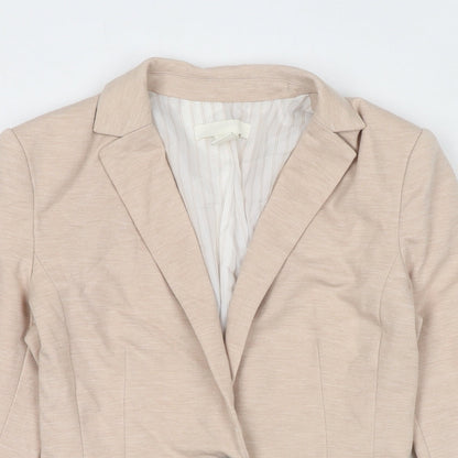 H&M Womens Beige Jacket Blazer Size 6 Button