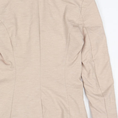 H&M Womens Beige Jacket Blazer Size 6 Button