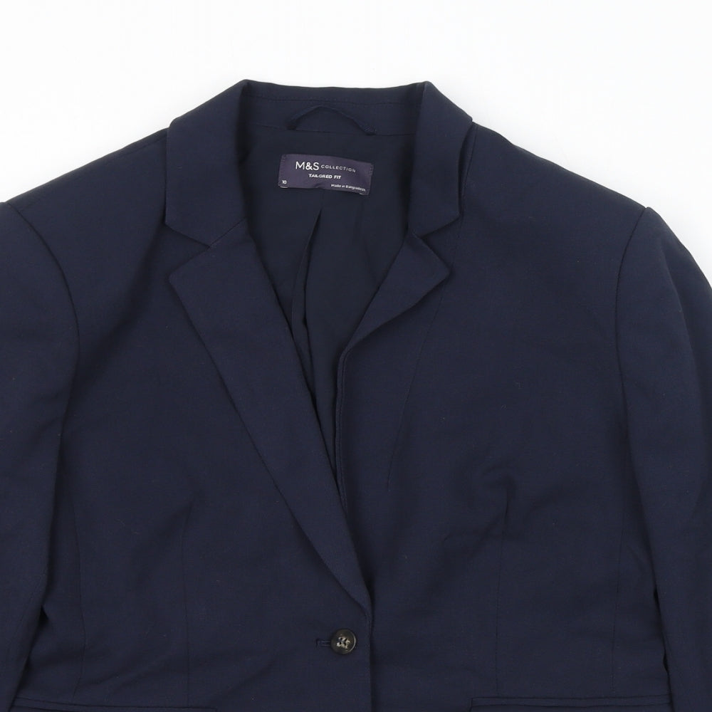 Womens UK Size 10 Marks and Spencer Regular Blue Suit Jacket