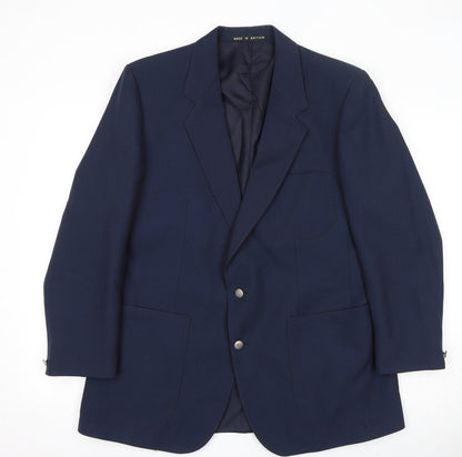 Greenwoods Mens Blue Polyester Jacket Suit Jacket Size 42 Regular