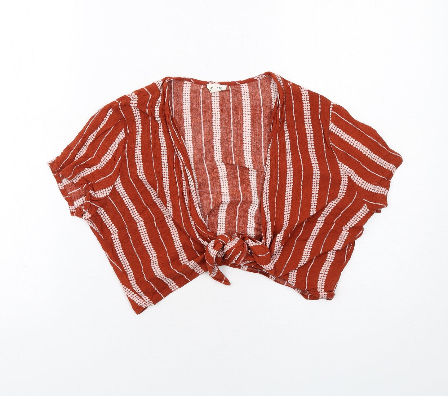 Womens UK Size S Garage Orange Wrap Blouse