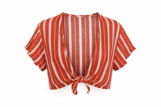 Womens UK Size S Garage Orange Wrap Blouse