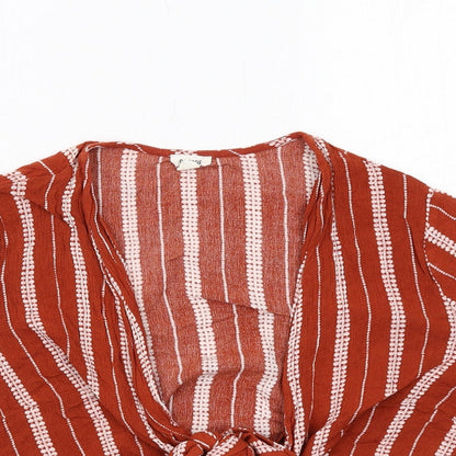 Womens UK Size S Garage Orange Wrap Blouse
