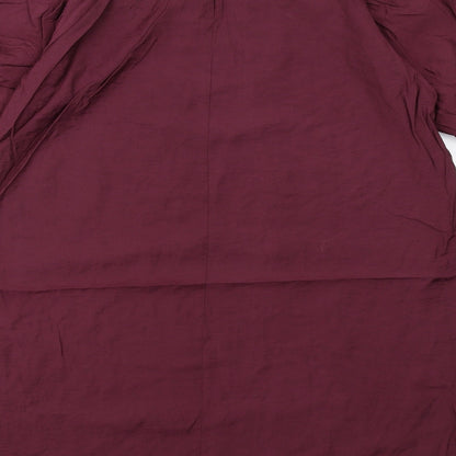Marks and Spencer Womens Purple Viscose A-Line Size 12 Round Neck Button