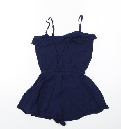 H&M Womens Blue Viscose Playsuit One-Piece Size 6 Pullover