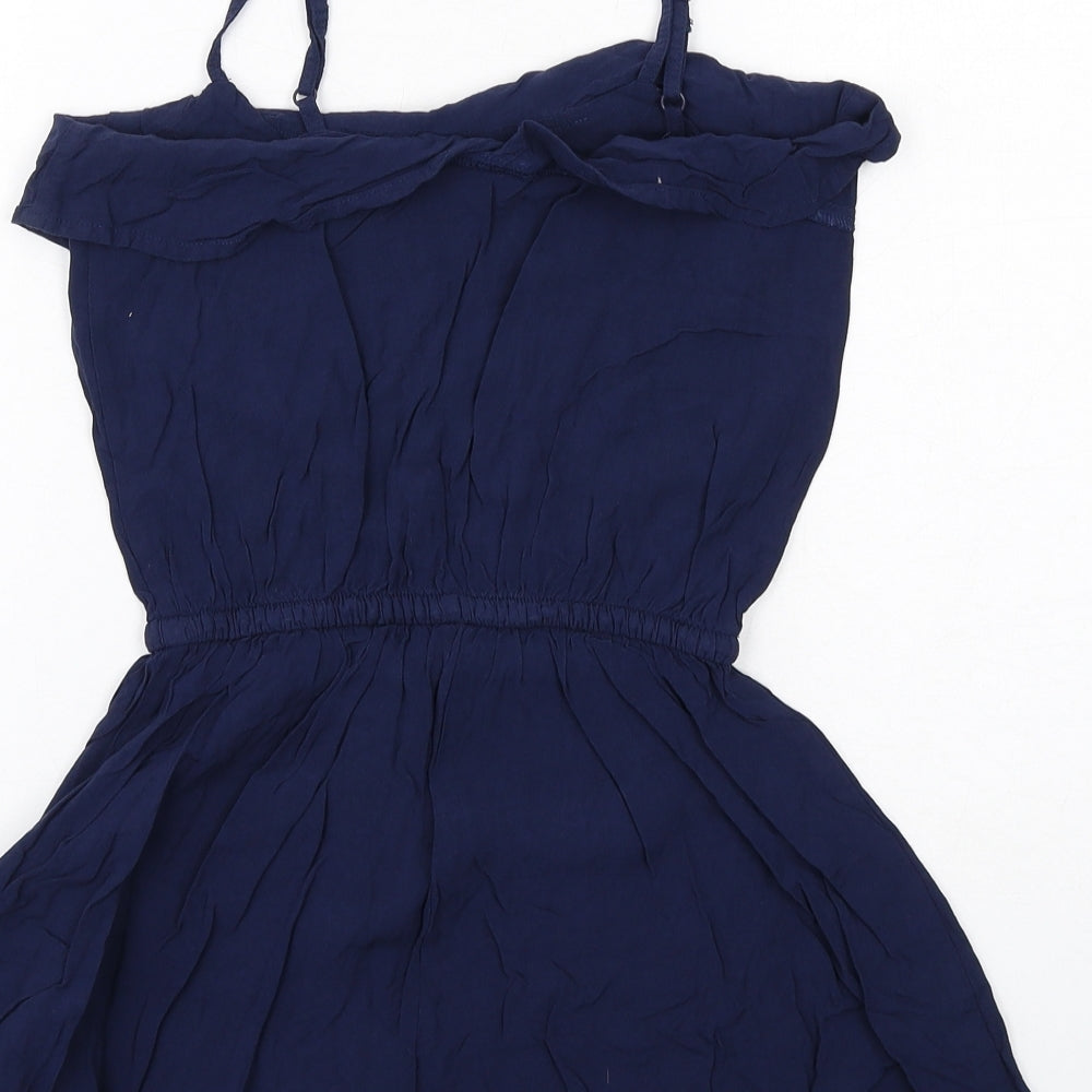 H&M Womens Blue Viscose Playsuit One-Piece Size 6 Pullover