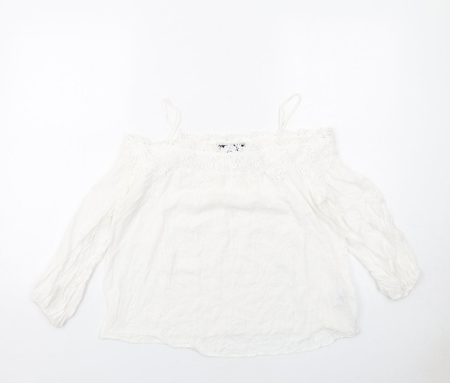 Womens UK Size 8 New Look White Basic Blouse