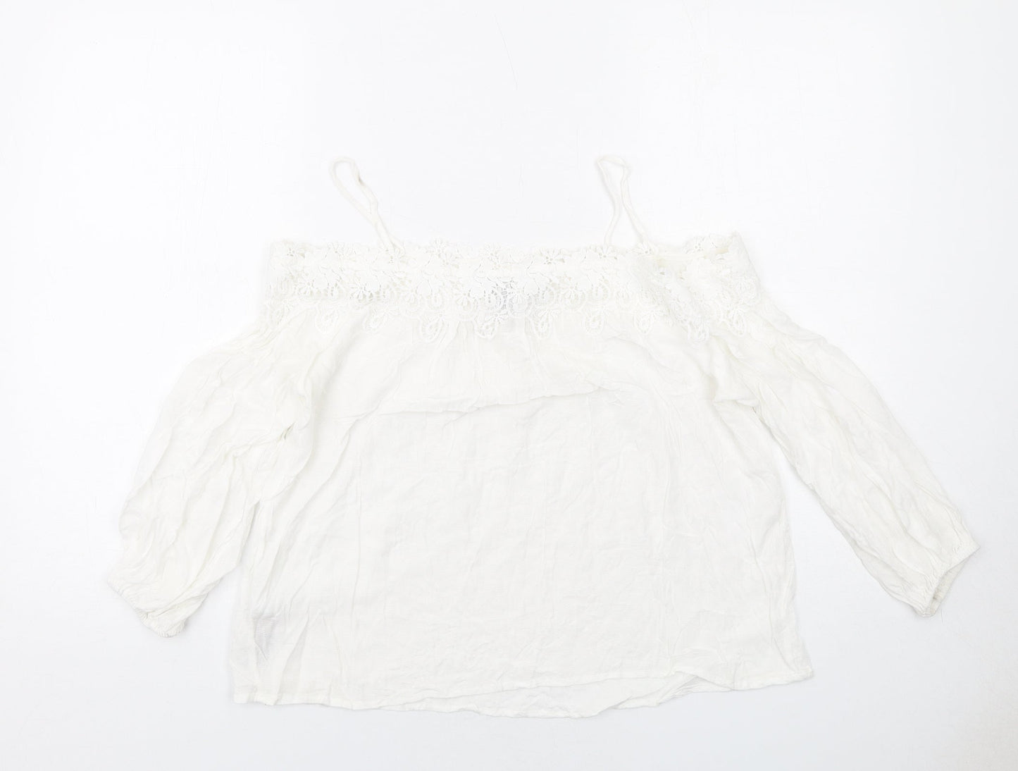 Womens UK Size 8 New Look White Basic Blouse