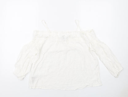 Womens UK Size 8 New Look White Basic Blouse