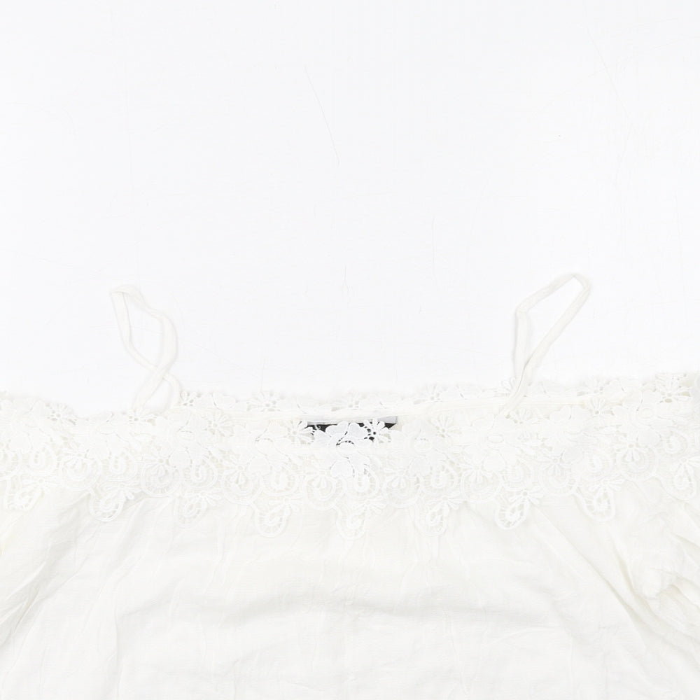 Womens UK Size 8 New Look White Basic Blouse