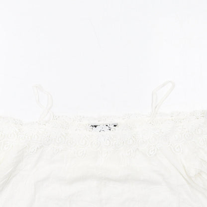 Womens UK Size 8 New Look White Basic Blouse