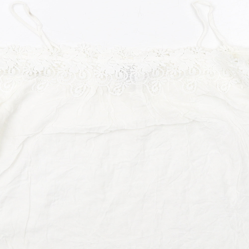 Womens UK Size 8 New Look White Basic Blouse