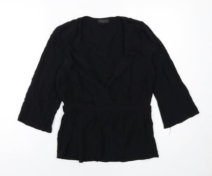 Womens UK Size 10 Topshop Black Basic Blouse