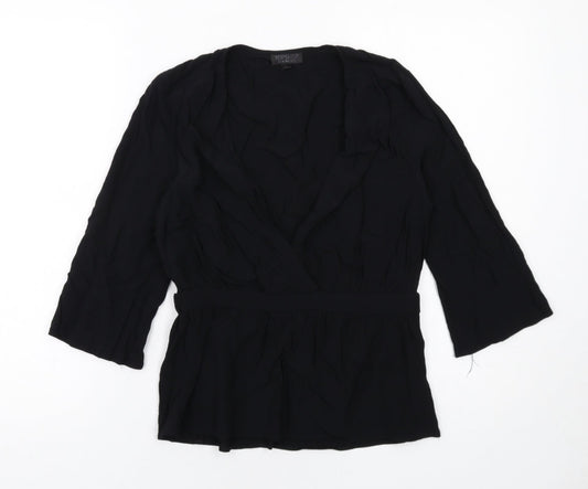 Womens UK Size 10 Topshop Black Basic Blouse