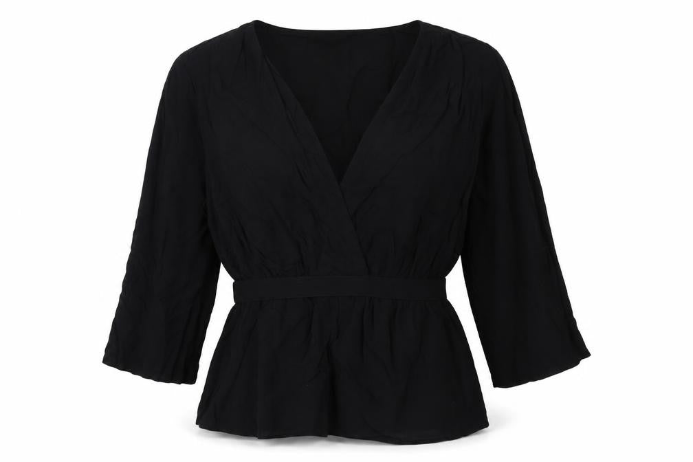Womens UK Size 10 Topshop Black Basic Blouse
