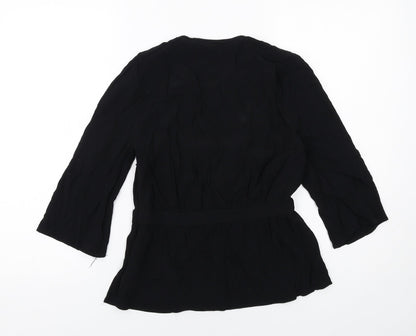 Womens UK Size 10 Topshop Black Basic Blouse